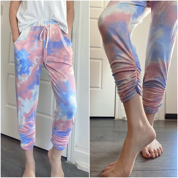 031 Boho Tie dye slouchy leg Joggers - Picture 2 of 4